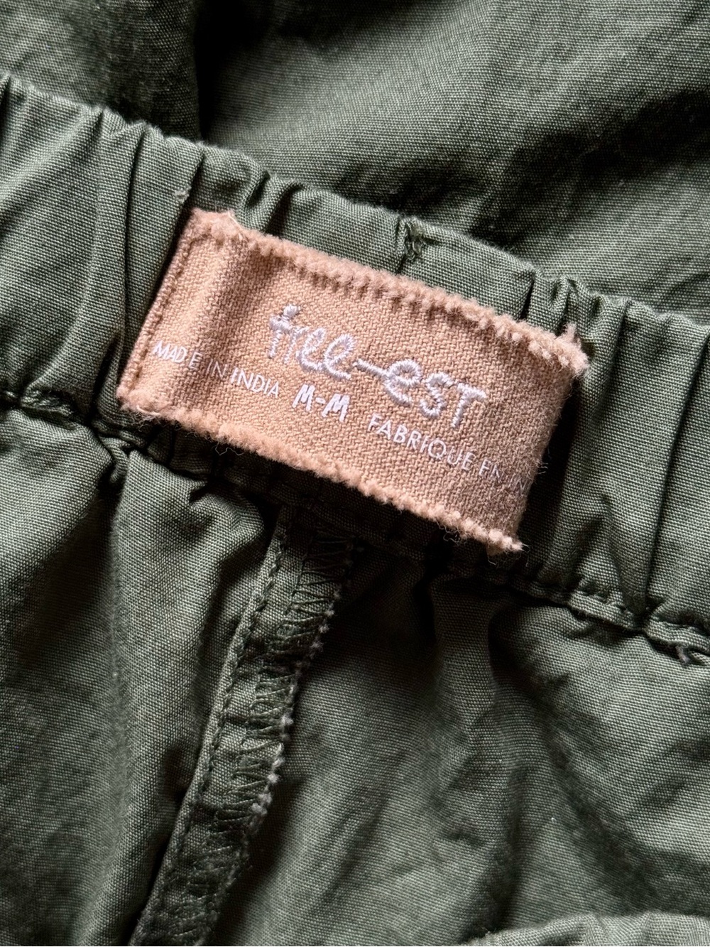 Free People Free-est 100% Cotton Menorca Slouchy Capris / Shorts, Green – M - Picture 7 of 8